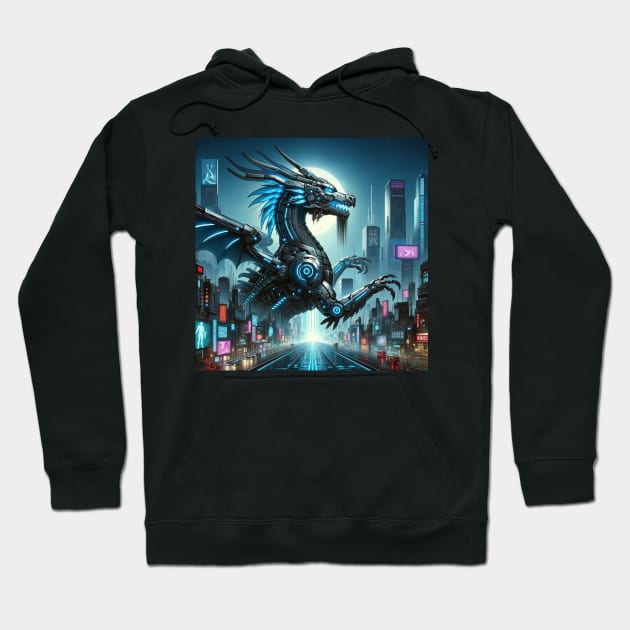 Titanium Talon: Sovereign of the Cyber Streets Hoodie by ElectricPeacock